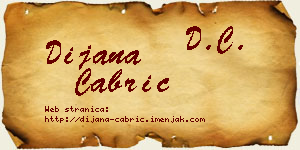 Dijana Čabrić vizit kartica